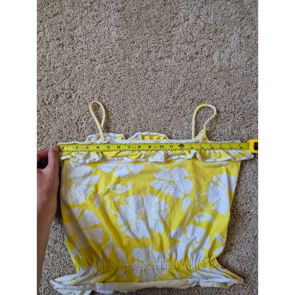 Willow‎ Blossom Women's Juniors Size L Yellow Cropped Cami Blouse Vacay Summer - Picture 4 of 4